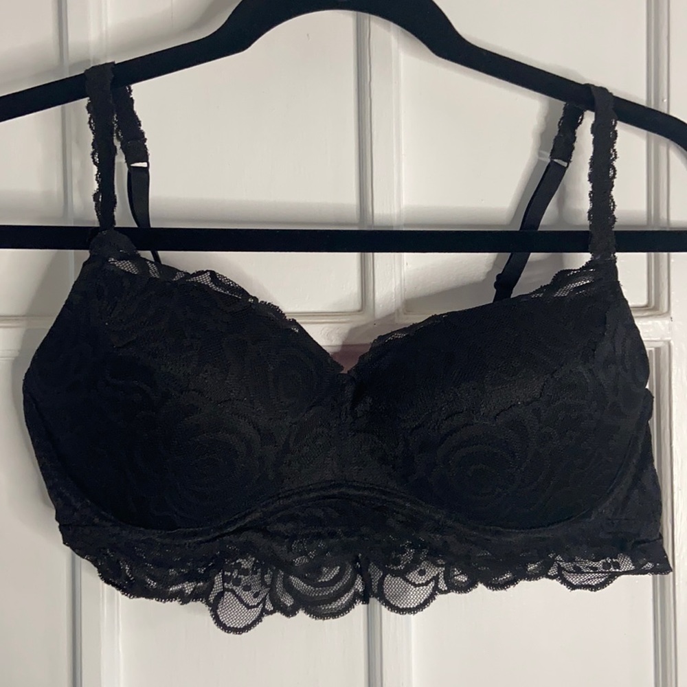 VS Pink Lace Bralette Victoria’s Secret Pink sz L Black